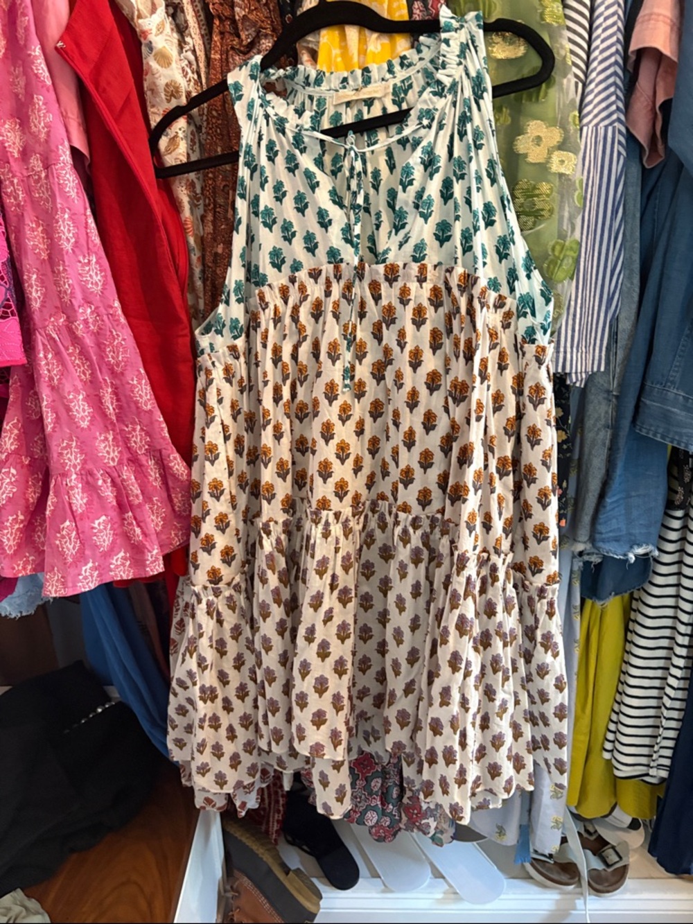 Chadian sarte block print dress